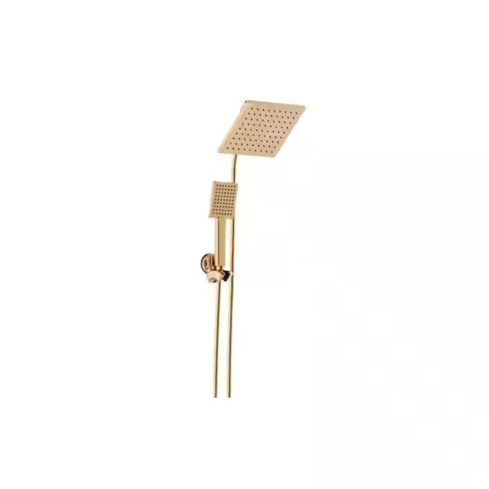 Glacier Bay 1-Spray 7.9 in. Dual Tub Wall Mount and Handheld Shower Heads Gold